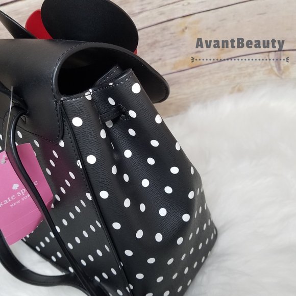 Disney polka dots black kate spade new york minnie mouse bag backpack white main image 10